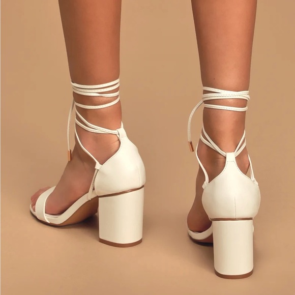 Lulus lace up heel in Tan - Picture 3 of 6